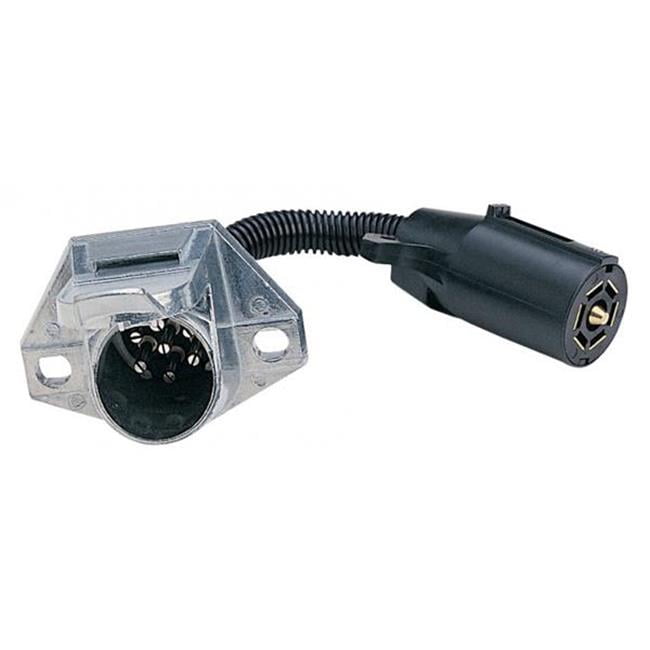hoppy 47595 trailer wiring connector adapter with 7 rv blade to 6 round and 4 flat 7 way led trailer light adapter